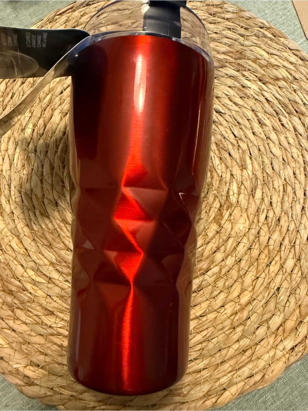 Red Textured Stainless Travel Tumbler - Primula